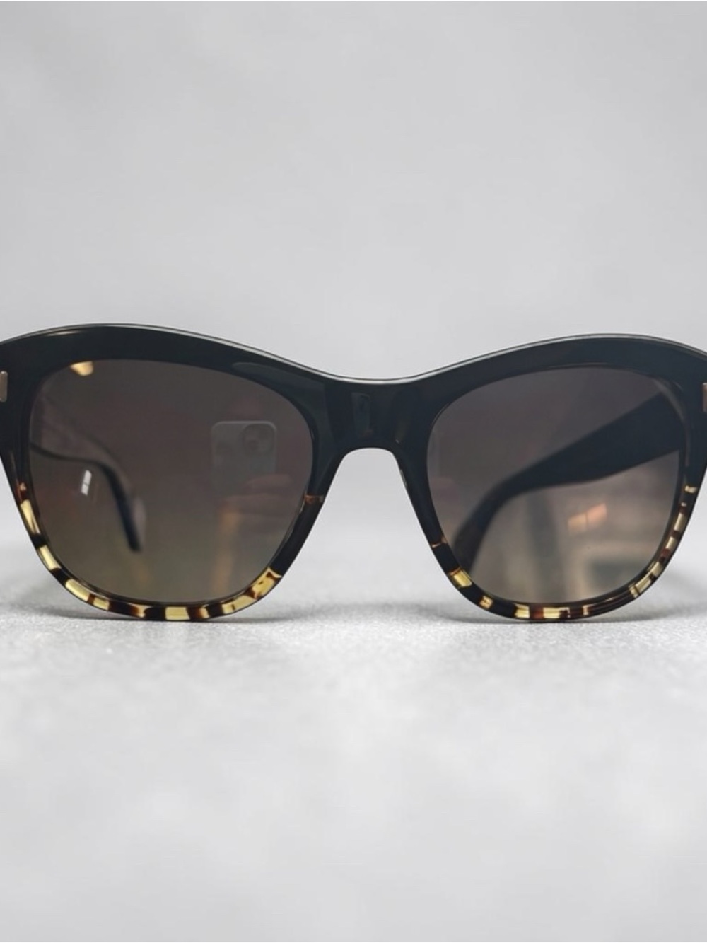 Oliver Peoples Black and Tortoiseshell Cat-Eye Sunglasses